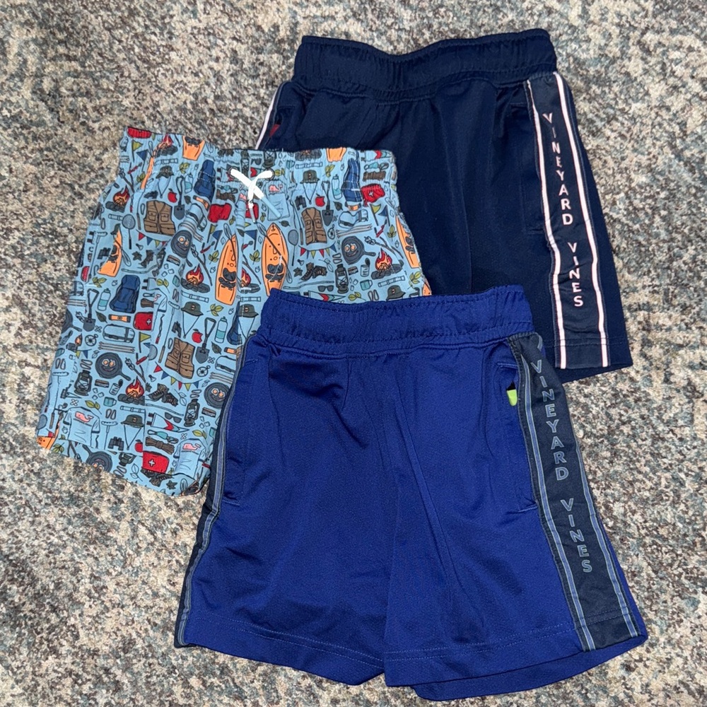 Vineyard Vines Kids' Blue and Patterned Shorts Trio